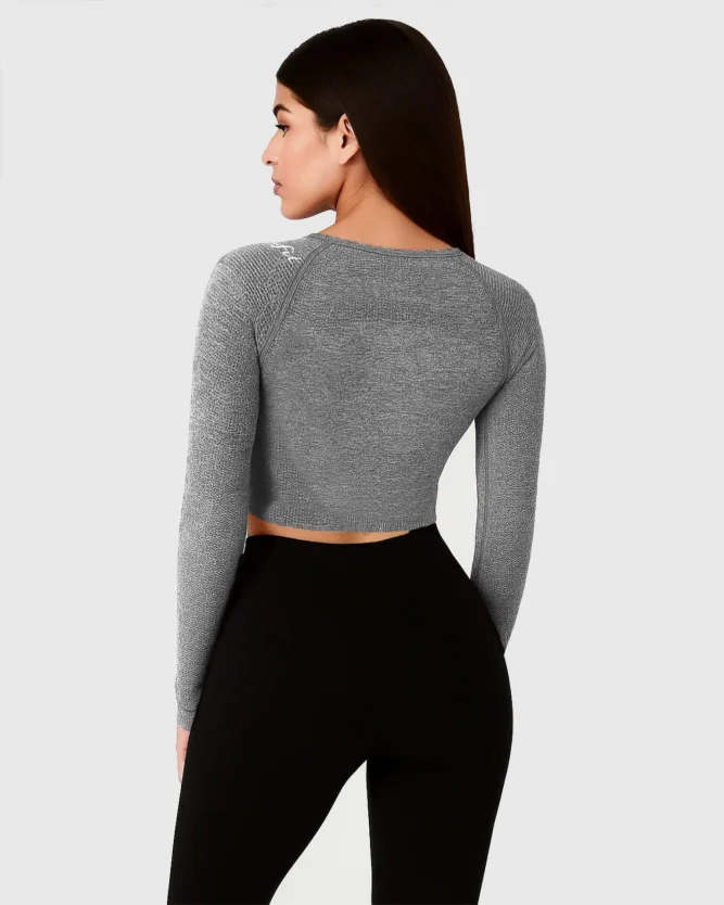 Bezšvový crop top s dlhým...