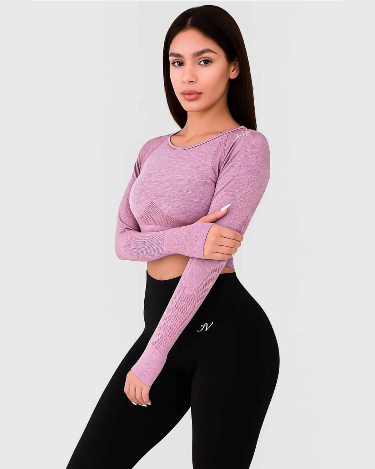 Dámsky ružový bezšvový crop top, ideálny na fitness aj voľné chvíle